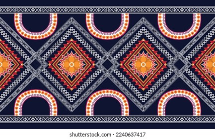 Resumen de diseño de patrones étnicos geométricos para ropa, tela, fondo, papel pintado, envoltura, batik. Ropa de púxel, estilo bordado. Textura vectorial tribal.