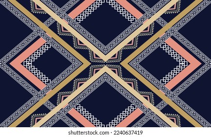 Resumen de diseño de patrones étnicos geométricos para ropa, tela, fondo, papel pintado, envoltura, batik. Ropa de púxel, estilo bordado. Textura vectorial tribal.