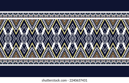 Abstract geometric ethnic pattern design for clothing, fabric, background, wallpaper, wrapping, batik. Knitwear, Pixel pattern, Embroidery style. Tribal vector texture.