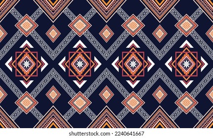 Abstract geometric ethnic pattern design for clothing, fabric, background, wallpaper, wrapping, batik. Knitwear, Pixel pattern, Embroidery style. Tribal vector texture.