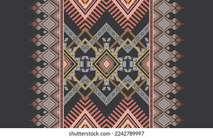 Resumen de diseño de patrones étnicos geométricos para ropa, tela, fondo, papel pintado, envoltura, batik. Ropa de púxel, estilo bordado. Textura vectorial tribal.