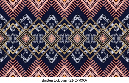 Resumen de diseño de patrones étnicos geométricos para ropa, tela, fondo, papel pintado, envoltura, batik. Ropa de púxel, estilo bordado. Textura vectorial tribal.