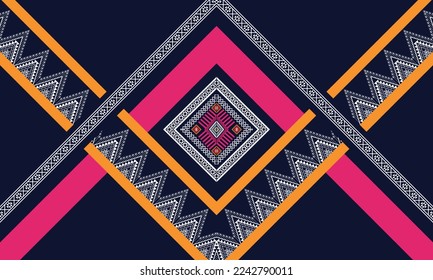 Resumen de diseño de patrones étnicos geométricos para ropa, tela, fondo, papel pintado, envoltura, batik. Ropa de púxel, estilo bordado. Textura vectorial tribal.