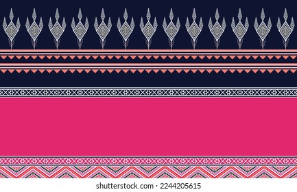 Abstract geometric ethnic pattern design for clothing, fabric, background, wallpaper, wrapping, batik. Knitwear, Pixel pattern, Embroidery style. Tribal vector texture.