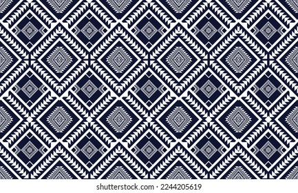 Abstract geometric ethnic pattern design for clothing, fabric, background, wallpaper, wrapping, batik. Knitwear, Pixel pattern, Embroidery style. Tribal vector texture.