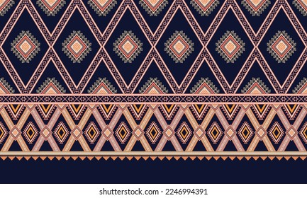 Resumen de diseño de patrones étnicos geométricos para ropa, tela, fondo, papel pintado, envoltura, batik. Ropa de púxel, estilo bordado. Textura vectorial tribal.