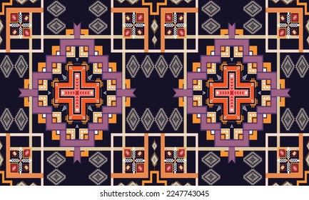 Resumen de diseño de patrones étnicos geométricos para ropa, tela, fondo, papel pintado, envoltura, batik. Ropa de púxel, estilo bordado. Textura vectorial tribal.