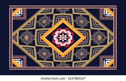 Abstract geometric ethnic pattern design for clothing, fabric, background, wallpaper, wrapping, batik. Knitwear, Pixel pattern, Embroidery style. Tribal vector texture.