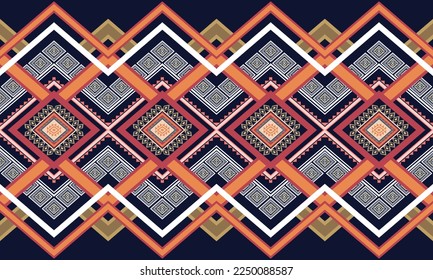 Resumen de diseño de patrones étnicos geométricos para ropa, tela, fondo, papel pintado, envoltura, batik. Ropa de púxel, estilo bordado. Textura vectorial tribal.