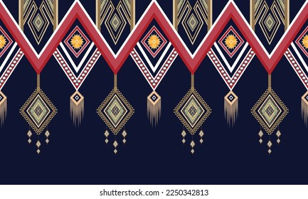Resumen de diseño de patrones étnicos geométricos para ropa, tela, fondo, papel pintado, envoltura, batik. Ropa de púxel, estilo bordado. Textura vectorial tribal.
