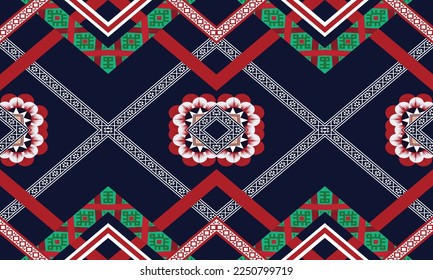 Resumen de diseño de patrones étnicos geométricos para ropa, tela, fondo, papel pintado, envoltura, batik. Ropa de púxel, estilo bordado. Textura vectorial tribal.