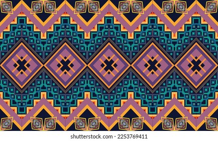 Resumen de diseño de patrones étnicos geométricos para ropa, tela, fondo, papel pintado, envoltura, batik. Ropa de púxel, estilo bordado. Textura vectorial tribal.