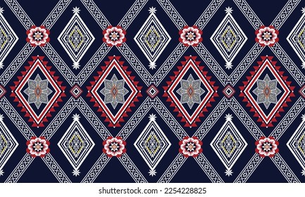 Resumen de diseño de patrones étnicos geométricos para ropa, tela, fondo, papel pintado, envoltura, batik. Ropa de púxel, estilo bordado. Textura vectorial tribal.