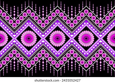 Abstract geometric ethnic pattern design for clothing, fabric, background, wallpaper, wrapping, batik. Knitwear, Pixel pattern, Embroidery style. Tribal vector texture.