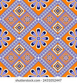 Abstract geometric ethnic pattern design for clothing, fabric, background, wallpaper, wrapping, batik. Knitwear, Pixel pattern, Embroidery style. Tribal vector texture.