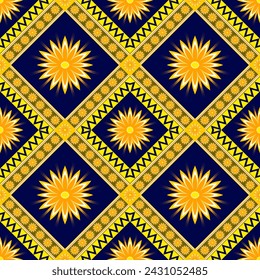 Abstract geometric ethnic pattern design for clothing, fabric, background, wallpaper, wrapping, batik. Knitwear, Pixel pattern, Embroidery style. Tribal vector texture.