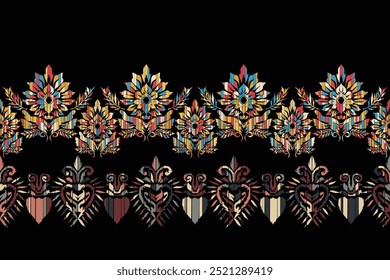 Abstract Geometric Ethnic Pattern design para fundo, tapete, papel de parede, roupas, envoltório, tecido."Este conteúdo foi criado usando ferramentas de desenho vetorial e software, não gerado pela IA"
