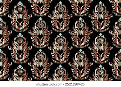 Abstract Geometric Ethnic Pattern design for background, carpet, wallpaper, clothes, wrapping, fabric."This content was created using vector drawing tools and software, not generated by AI"