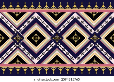 Abstract geometric ethnic pattern design. Aztec fabric carpet mandala ornaments ethnic textile decorations wallpaper. Tribal boho native turkey ethnic traditional embroidery vector background