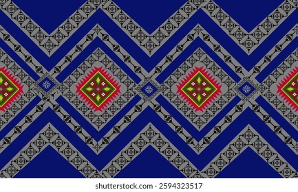 Abstract geometric ethnic pattern design. Aztec fabric carpet mandala ornaments ethnic textile decorations wallpaper. Tribal boho native turkey ethnic traditional embroidery vector background
