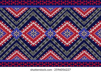 Abstract geometric ethnic pattern design. Aztec fabric carpet mandala ornaments ethnic textile decorations wallpaper. Tribal boho native turkey ethnic traditional embroidery vector background
