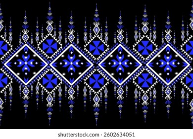 Abstract geometric ethnic pattern design for clothing, fabric, background, wallpaper, wrapping, batik. Knitwear, Pixel pattern, Embroidery style. Tribal vector texture.
