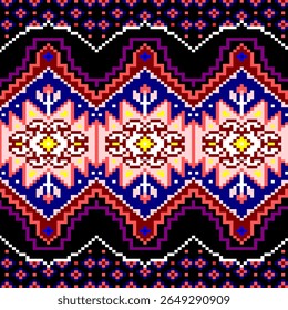 Abstract geometric ethnic pattern design. Aztec fabric carpet mandala ornament ethnic chevron textile decoration wallpaper. Tribal boho native ethnic turkey traditional embroidery vector background