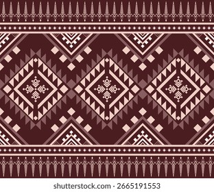 Abstract geometric ethnic pattern design for clothing, fabric, background, wallpaper, wrapping, batik. Knitwear, Embroidery style. Tribal vector texture.Aztec geometric art ornament print.