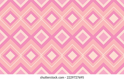 abstract geometric Ethnic Pattern fabric pastel pink squares background or wallpaper.	