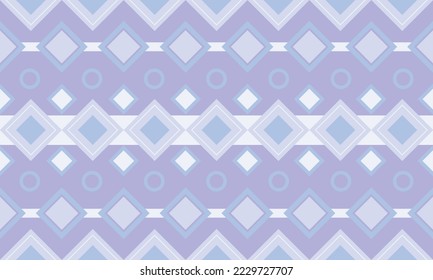 abstract geometric Ethnic Pattern fabric blue squares background or wallpaper.