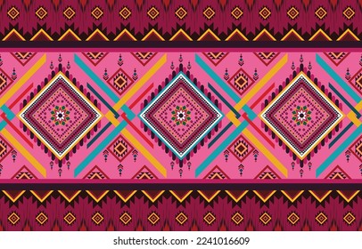 patrón étnico geométrico abstracto oriental.patrón geométrico.Diseño para tela, cortina, fondo, alfombra, papel pintado, ropa, envoltura, batik, tela,ilustración vectorial.