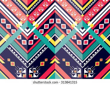 Abstract geometric ethnic pattern seamless design for background or wallpaper.