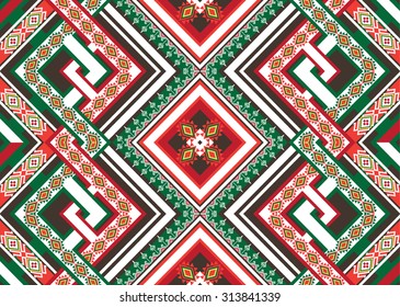 Abstract geometric ethnic pattern seamless design for background or wallpaper.