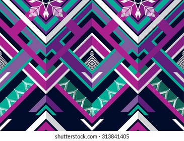 Abstract geometric ethnic pattern seamless design for background or wallpaper.