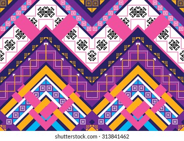 Abstract geometric ethnic pattern seamless design for background or wallpaper.