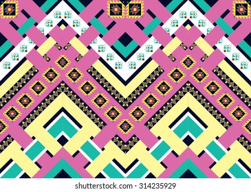 Abstract geometric ethnic pattern seamless design for background or wallpaper.