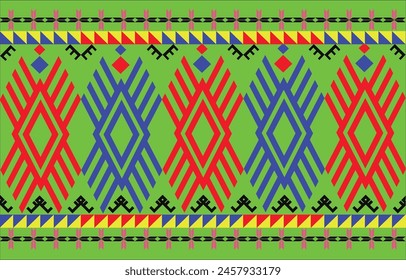 The abstract geometric ethnic pattern of traditional style. American fabric,African fabric Embroidery style,
Design for carpet curtains, texture ,background, backdrop,wallpaper, clothing, wrapping