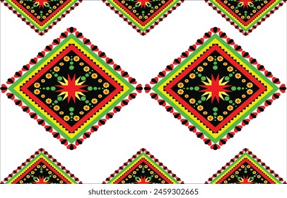 The abstract geometric ethnic pattern of traditional style. American fabric,African fabric Embroidery style,
Design for carpet curtains, texture ,background, backdrop,wallpaper, clothing, wrapping