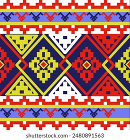 The abstract geometric ethnic pattern of traditional style. American fabric,African fabric Embroidery style,
Design for carpet curtains, texture ,background, backdrop,wallpaper, clothing, wrapping, Ba