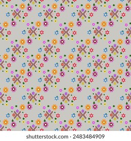 Das abstrakte geometrische ethnische Muster des traditionellen Stils. Amerikanischer Stoff, afrikanischer Stoff Stickerei-Stil,
Design für Teppichvorhänge, Textur, Hintergrund, Hintergrund, Bildschirmhintergrund, Kleidung, Verpackung.