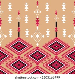The abstract geometric ethnic pattern of traditional style. American fabric,African fabric Embroidery style,
Design for carpet curtains, texture ,background, backdrop,wallpaper, clothing, wrapping