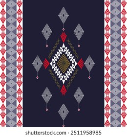 The abstract geometric ethnic pattern of traditional style. American fabric,African fabric Embroidery style,
Design for carpet curtains, texture ,background, backdrop,wallpaper, clothing, wrapping, Ba