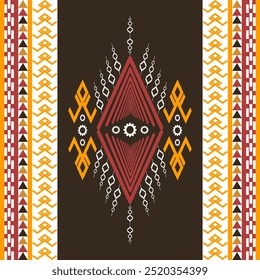 The abstract geometric ethnic pattern of traditional style. American fabric,African fabric Embroidery style,
Design for carpet curtains, texture ,background, backdrop,wallpaper, clothing, wrapping, Ba