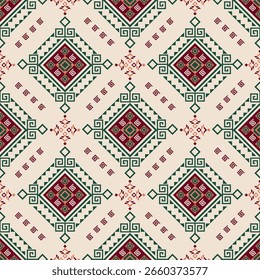 Das abstrakte geometrische ethnische Muster des traditionellen Stils.Afrika Stoff.Design für Teppich, Vorhänge, Textur, Hintergrund, Hintergrund, Tapete, Kleidung und Verpackung.