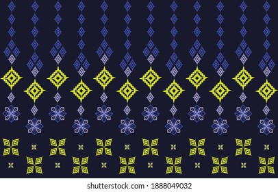 Abstract geometric ethnic patterns. Design for background, carpet, wallpaper, wrapping, fabric. Tribal vector. Traditional Thai style
