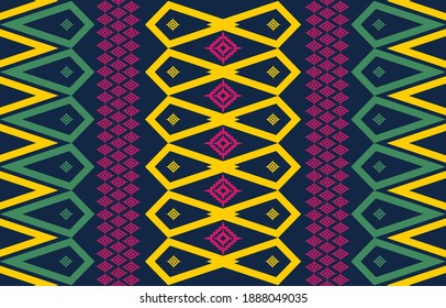Abstract geometric ethnic patterns. Design for background, carpet, wallpaper, wrapping, fabric. Tribal vector. Traditional Thai style