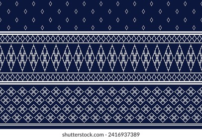 Abstract geometric ethnic patterns. Tribal vector. Traditional Thai style. Design for background, wallpaper, fabric, textile. pattern color dark blue and white.
fashion graphic.