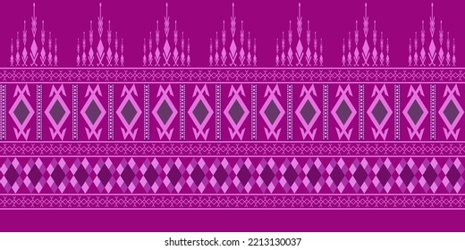 Abstract geometric ethnic Pink patterns. vector Pattern Design. Traditional Lao style. Design for background, wallpaper, fabric, textile. ect