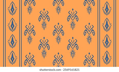 Abstract Geometric ethnic seamless fabric pattern, Modern Blue Geometric Seamless  fabric Design, Design for background or wallpaper, fabric, Vector illustration Vector 10