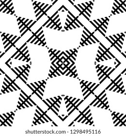 abstract geometric ethnic seamless pattern with checkered tile shape lines background